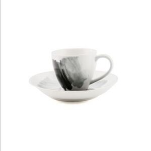 Thirstystone espresso cup and saucer set cream black design set of four